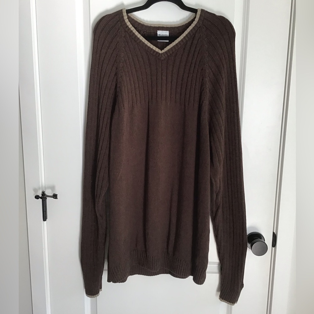 Columbia Sportswear Sweater  Mens‎ Size XXL V Neck Brow Pullover Warm